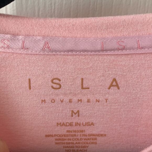 ISLA MOVEMENT Pink Jill Crop Workout Tee - Picture 4 of 5